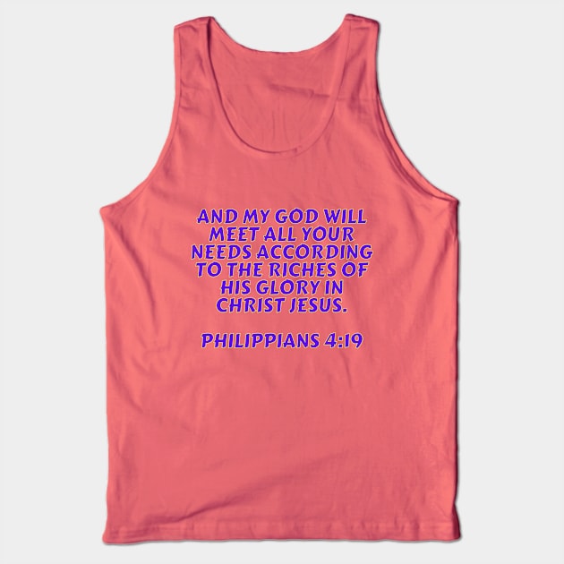 Bible Verse Philippians 4:19 Tank Top by Prayingwarrior